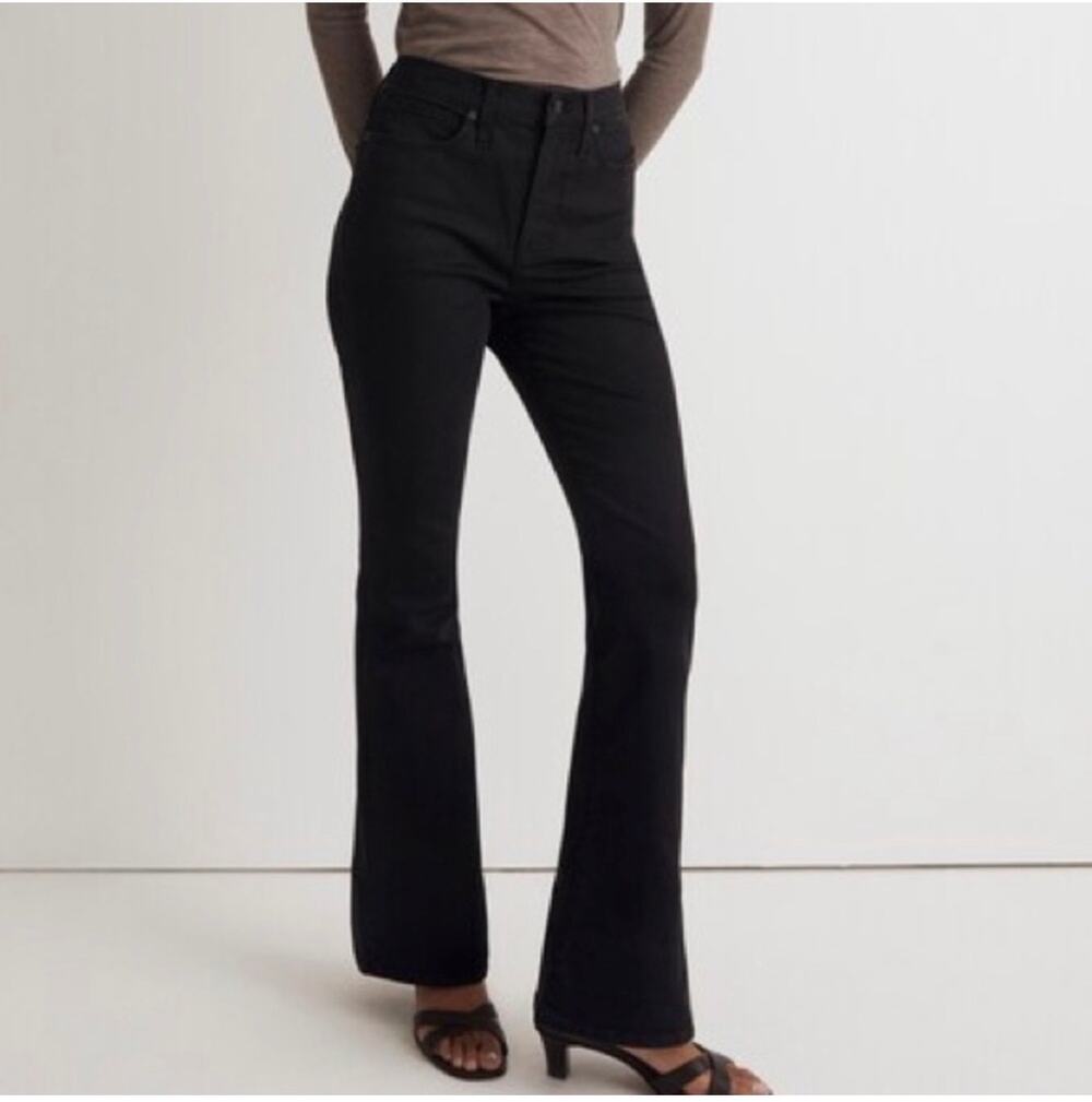 Madewell Jeans Womens 32 Skinny Flare Black Frost Wash Denim High Rise 5 Pocket